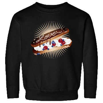 Discover Illustration of an eclair with cream and love Sweatshirts