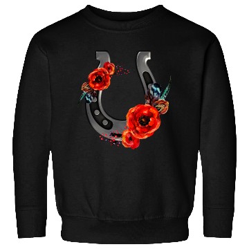 Discover Floral Horseshoe With Poppies Sweatshirts