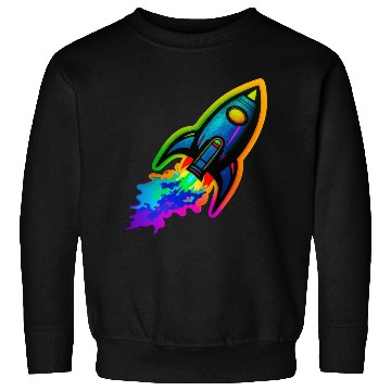 Discover Psychedelic Retro Neon Rocket Sweatshirts