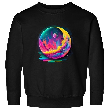 Discover Neon Abstract Watercolor Moon Sweatshirts