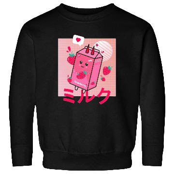 Discover Strawberry Milk Shake Funny Retro 90s Japanese Sweatshirts