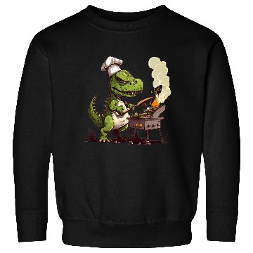 Discover Baby Dinosaur Using A Charcoal Grill Cooking Meat Sweatshirts