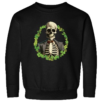 Discover Skeleton Vintage Retro Creepy Cute Shamrock Sweatshirts