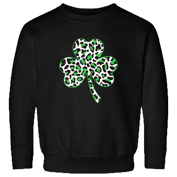 Discover Cute Shamrock Leopard Print St Patricks Day Irish Sweatshirts