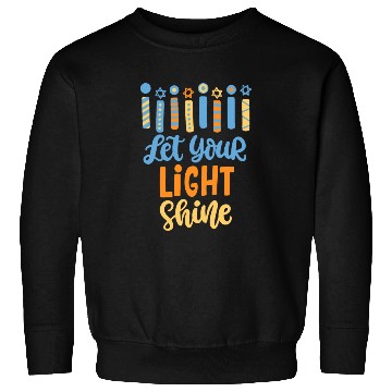 Discover Funny Hanukkah Let Your Light Shine Menorah Adults Sweatshirts