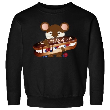 Discover cute mouse with delicious chocolate eclair Sweatshirts