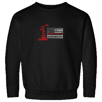 Discover Oilfield Oil Drilling Us Flag Sweatshirts