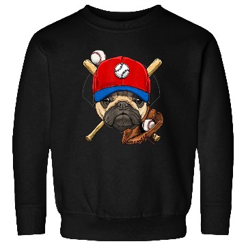 Discover Baseball Player Coach Pug Dog Lover Pug Mom Sweatshirts