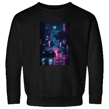 Discover Tokyo Japan Japanese Aesthetic Graphic Night Scene Sweatshirts