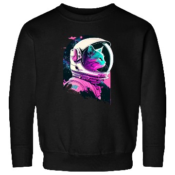 Discover Aesthetic Vaporwave Space Cat 80s 90s Astronaut Sweatshirts