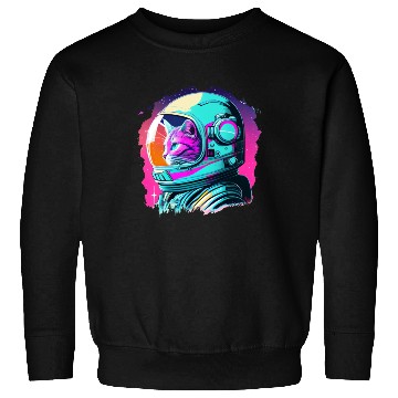 Discover Aesthetic Vaporwave Space Cat 80s 90s Astronaut Sweatshirts
