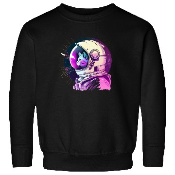 Discover Aesthetic Vaporwave Space Cat 80s 90s Astronaut Sweatshirts