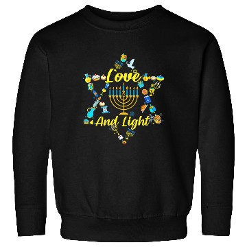 Discover Love and Light Hanukkah Sweatshirts Jew Menorah Jewish C