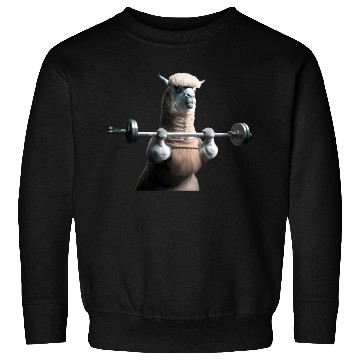 Discover Lama in the gym - lifting weights Sweatshirts