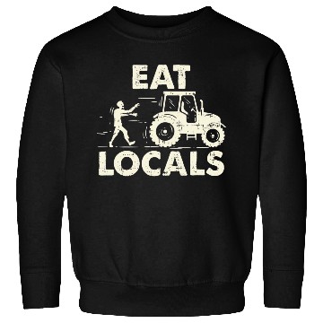 Discover Eat locals Funny Zombie Farmer Tractor Sweatshirts