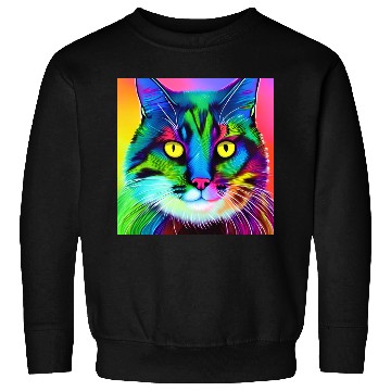 Discover Colorful Realistic Cat Sweatshirts