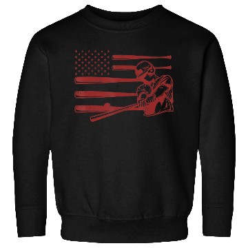 Discover Baseball Player Batter Baseball Bat USA Flag Sweatshirts