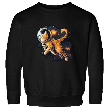 Discover Cat Floating in Space in a Space Helmet Sweatshirts