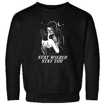 Discover Stay Weird Lazy Halloween Costume Funny Skeleton Sweatshirts