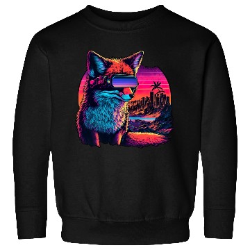 Discover Retro Futuristic Synthwave Fox Sweatshirts