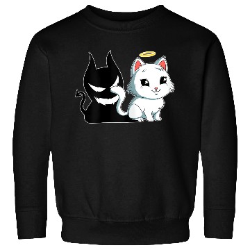 Discover Funny Angel Devil Cat Sweatshirts Sweet Dearly Kitty D