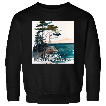 Discover Acadia National Park Watercolor Sweatshirts