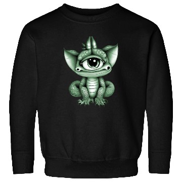 Discover cute adorable one eyed dragon green Sweatshirts
