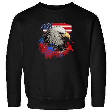 Discover Bald Eagle Patriotic American Bird US Flag Sweatshirts
