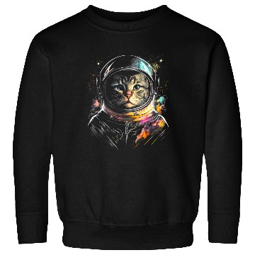 Discover Space Cat on Galaxy Cat Lover Sweatshirts