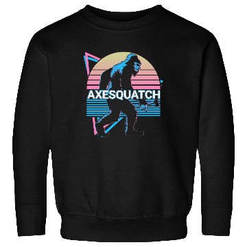 Discover Funny Axe Throwing Bigfoot Sasquatch Ax Thrower Sweatshirts