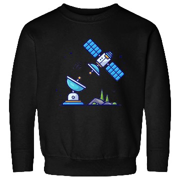 Discover Flying satellite with antenna space Sweatshirts