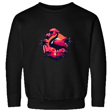 Discover Retro Sunset Pink Flamingo Summer Design Flamingo Sweatshirts