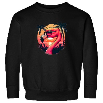 Discover Retro Sunset Pink Flamingo Summer Design Flamingo Sweatshirts