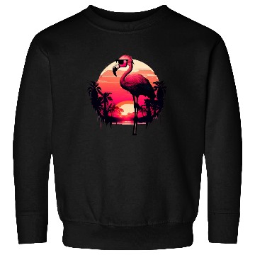 Discover Retro Sunset Pink Flamingo Summer Design Flamingo Sweatshirts