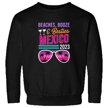 Discover Beaches Booze Besties Mexico Vacation Spring Break Sweatshirts