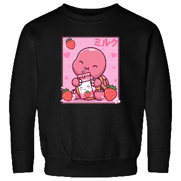 Discover Kawaii Turtle Lover Strawberry Milk Shake Otaku Sweatshirts