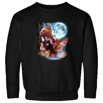 Discover 3 Moon Sphynx cats Animal Lovers Cute Kitty Cool Sweatshirts
