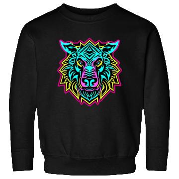 Discover IdyllBeast Neon Wolf Sweatshirts