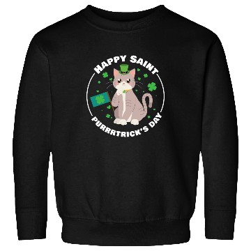 Discover Cat Happy St Purrrtricks Day Ireland Sweatshirts