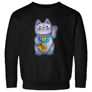 Discover Cute Helpful Maneki Neko Lucky Cat Sweatshirts
