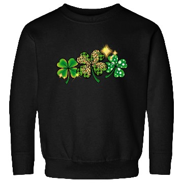 Discover Happy Patricks Day With Leaf Green And Leopard Sweatshirts