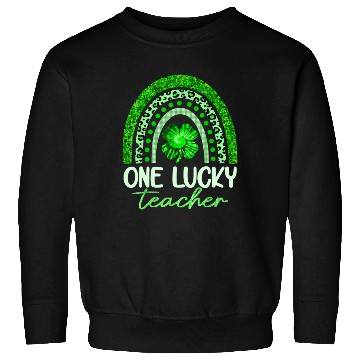 Discover One Lucky Teacher, Rainbow Shamrock Green Clover Sweatshirts
