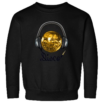 Discover Gold Disco Ball Music Headphones Sweatshirts