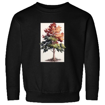 Discover Serene Watercolor Maple Tree Art Sweatshirts