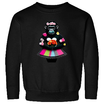 Discover Blooming Beauty A Gorilla with Flowers and Tutu Sweatshirts