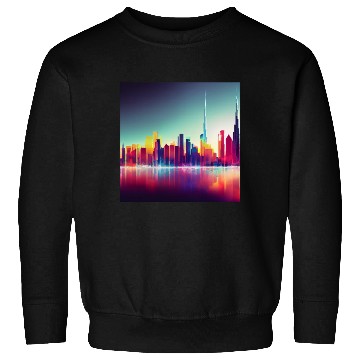 Discover Dubai silhouette skyline abstract art Sweatshirts