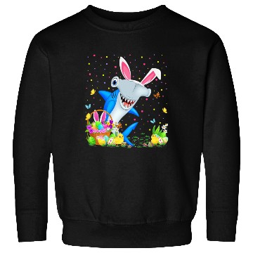 Discover Shark Fish Easter Egg Hunting Hammerhead Shark Eas Sweatshirts