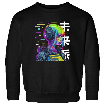 Discover Japanese Cyber Aesthetic Cyberdelic Glitch Sci Fi Sweatshirts