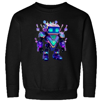 Discover Gemstone Guardian Robot Made of Sparkling Crystals Sweatshirts