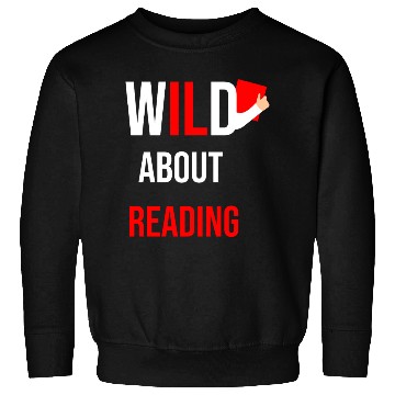 Discover Wild about reading dr teacher red and white stripe Sweatshirts